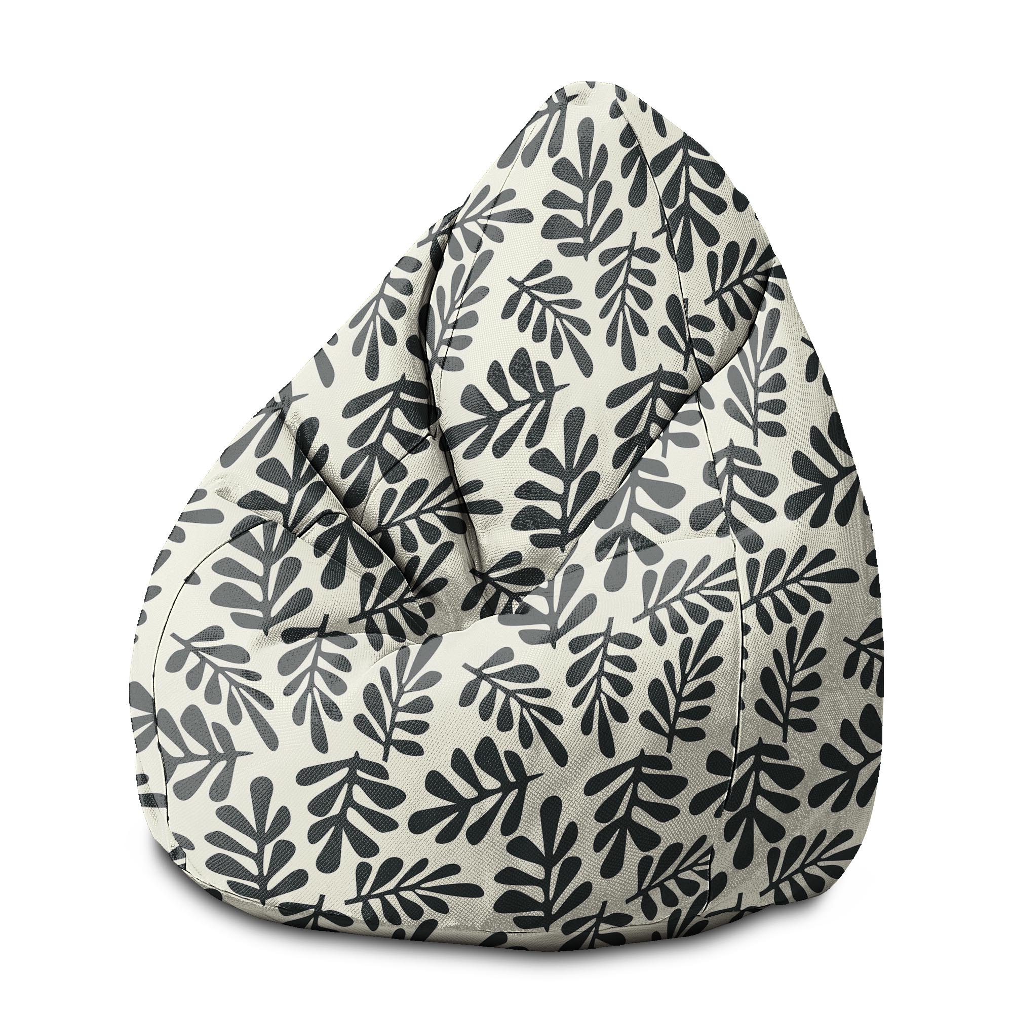 Puf Pearshape Artistic Abstract Leaves-M-Velvet