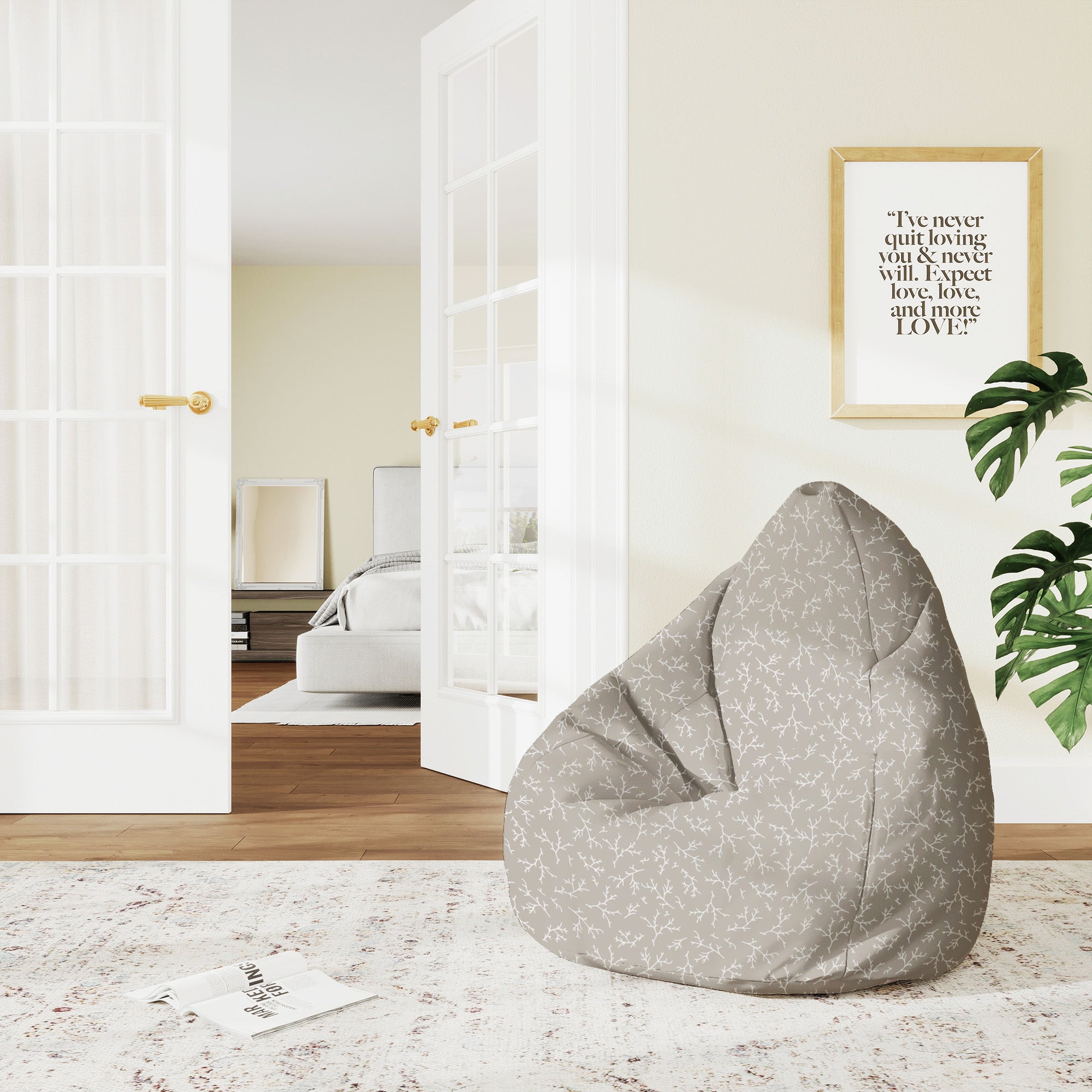 Pearshape Pouf Autumn Branches-M-Oxford