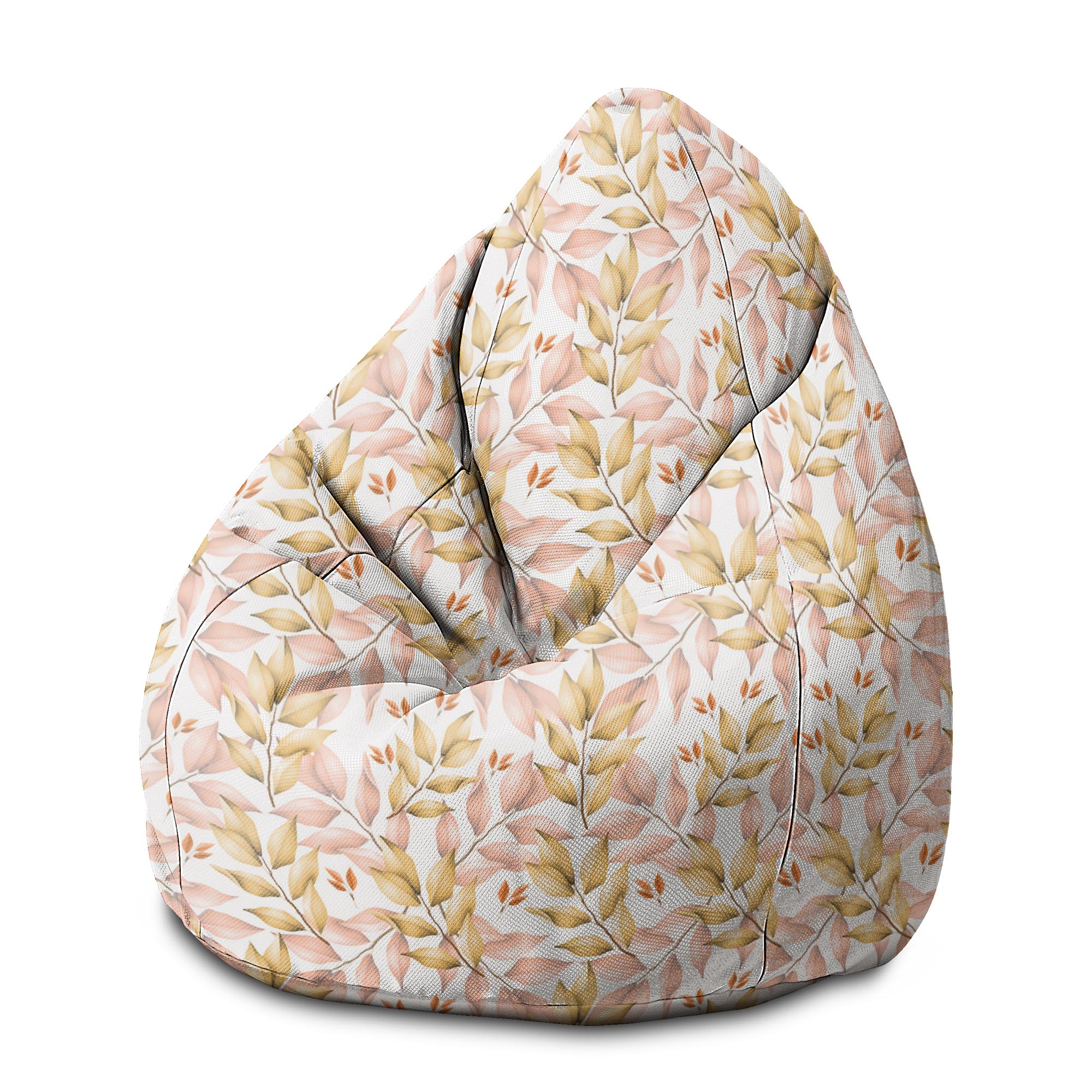 Pearshape Pouf Autumn Gold Leaves-M-Velvet
