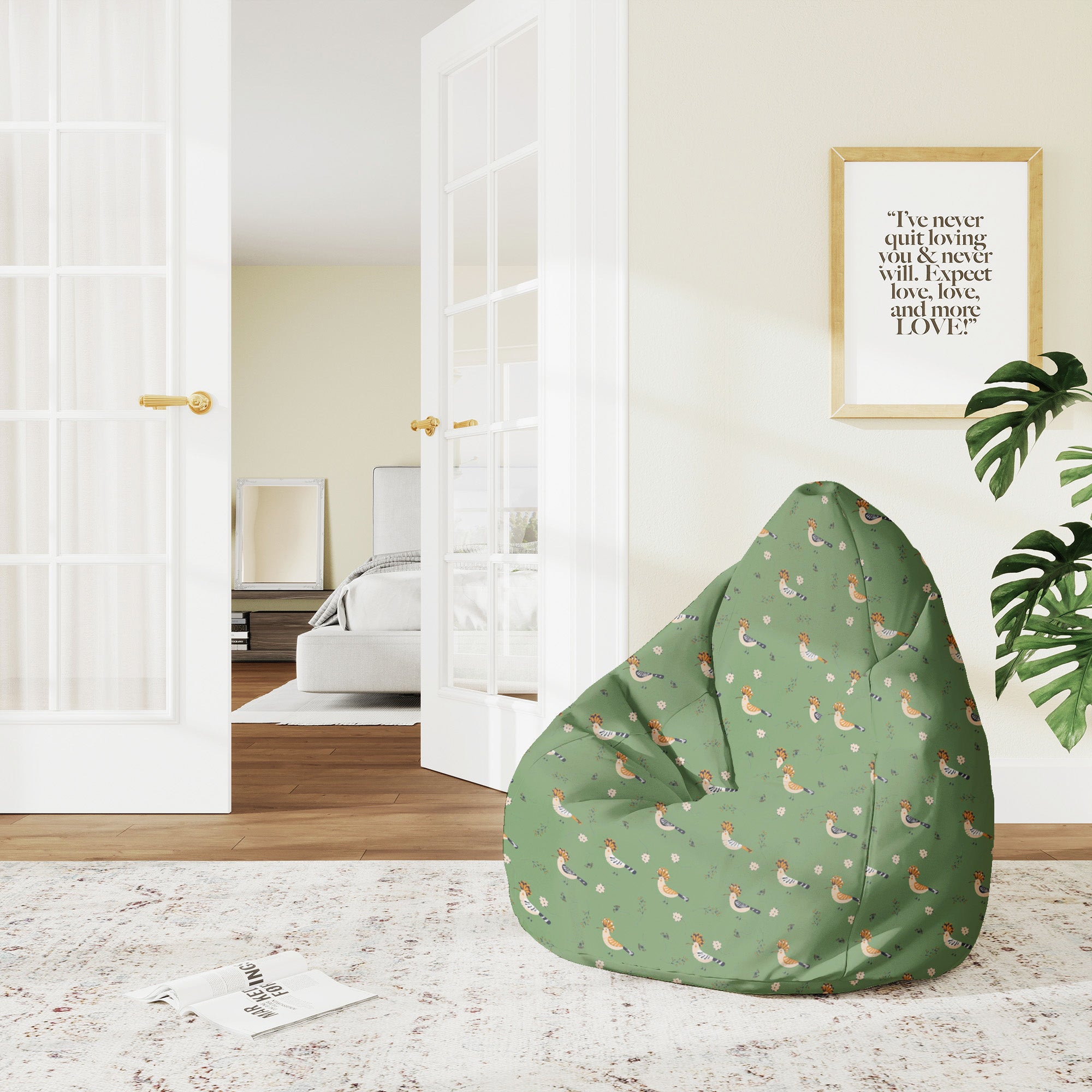 Puf Pearshape Birds and Berries-M-Velvet