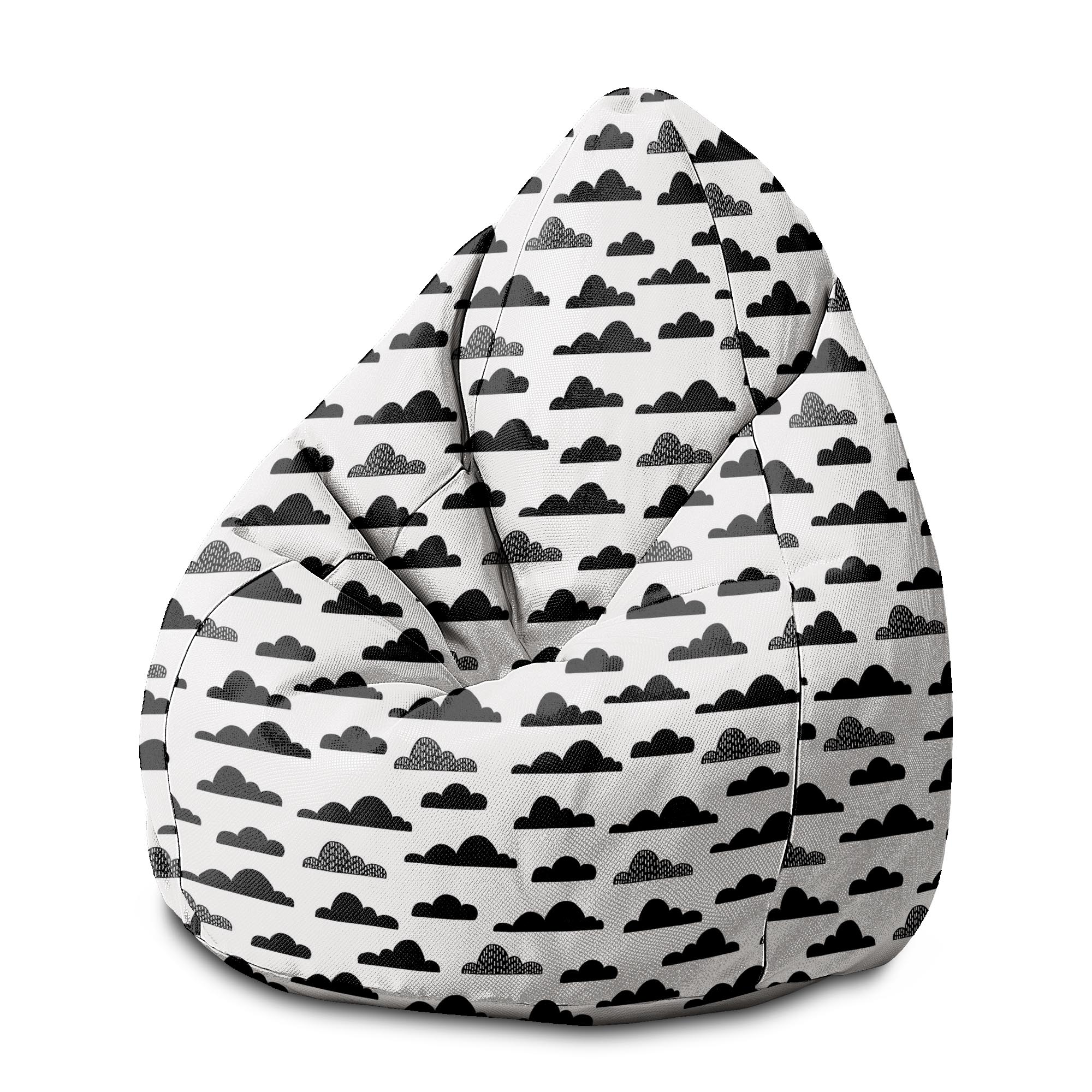 Puf Pearshape Black Clouds-M-Oxford