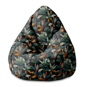 Pearshape Pouf Black Tropical Forest