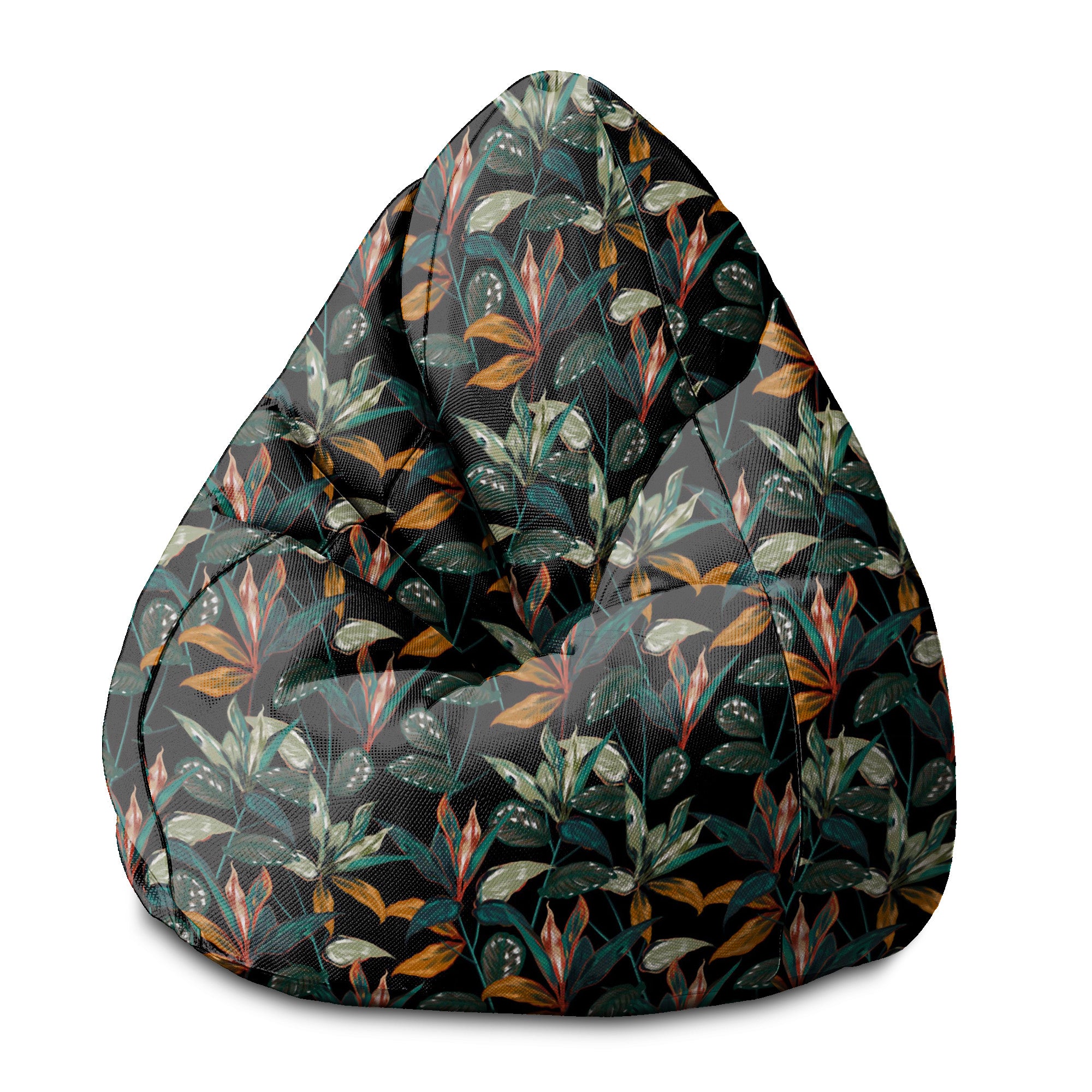 Puf Pearshape Černý Tropický Les-S-Velvet