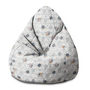 Puf Pearshape Chevron a květiny