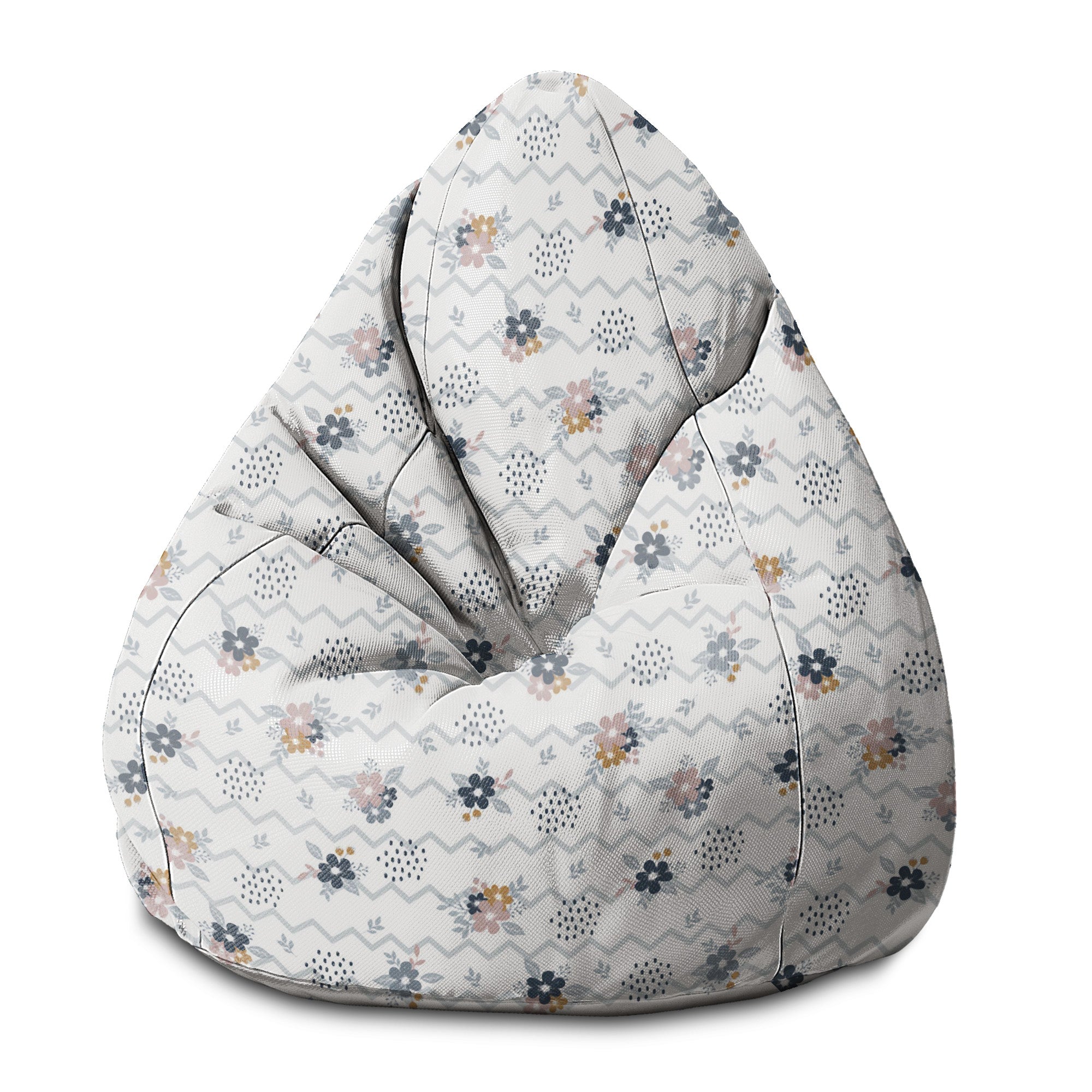 Puf Pearshape Chevron a květiny
