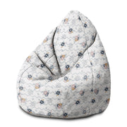 Pearshape Chevron and Flowers Pouf-M-Velvet