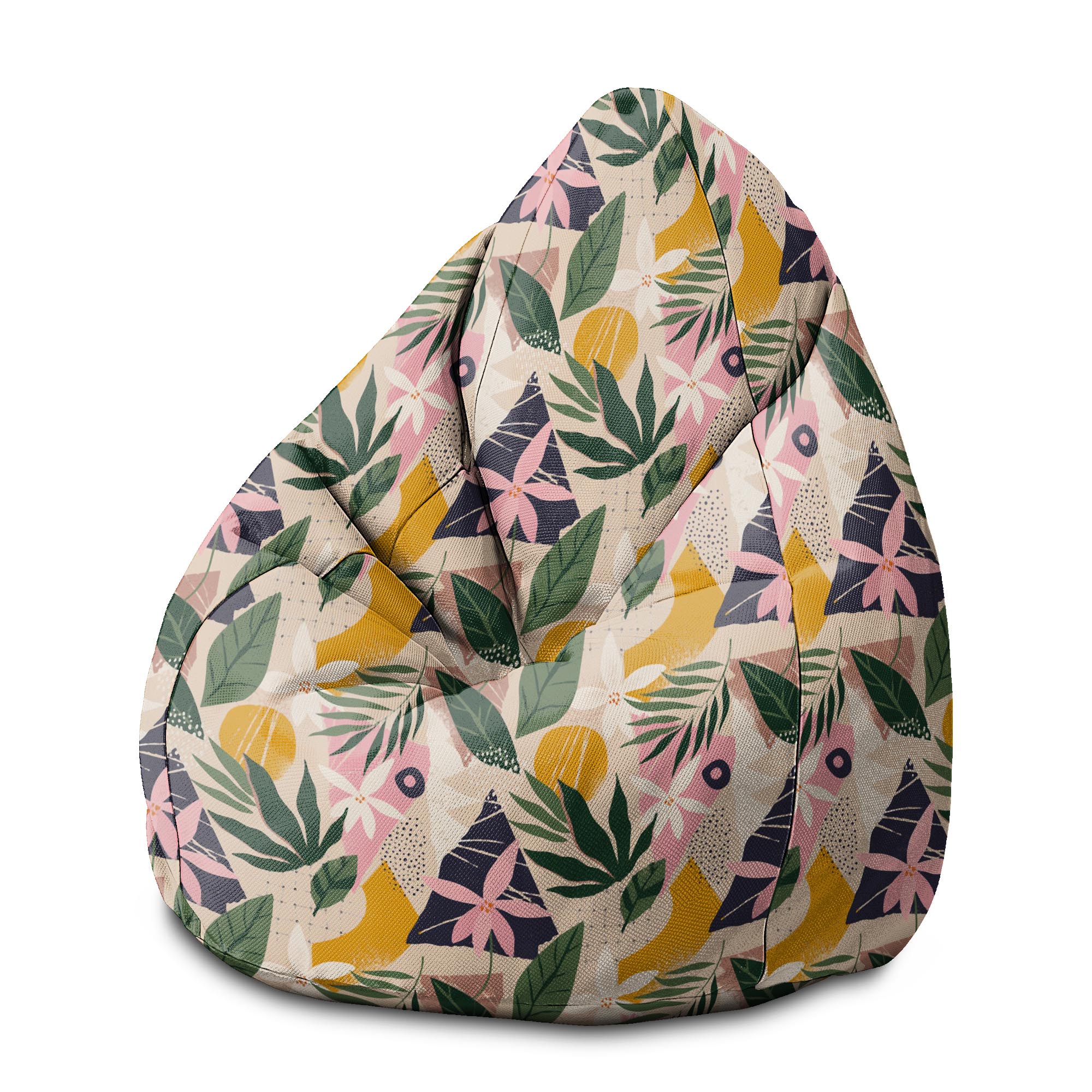 Sedací vak Pearshape Kvetinový koláž-M-Oxford