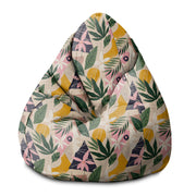 Pearshape Collage Floral Pouf-S-Velvet