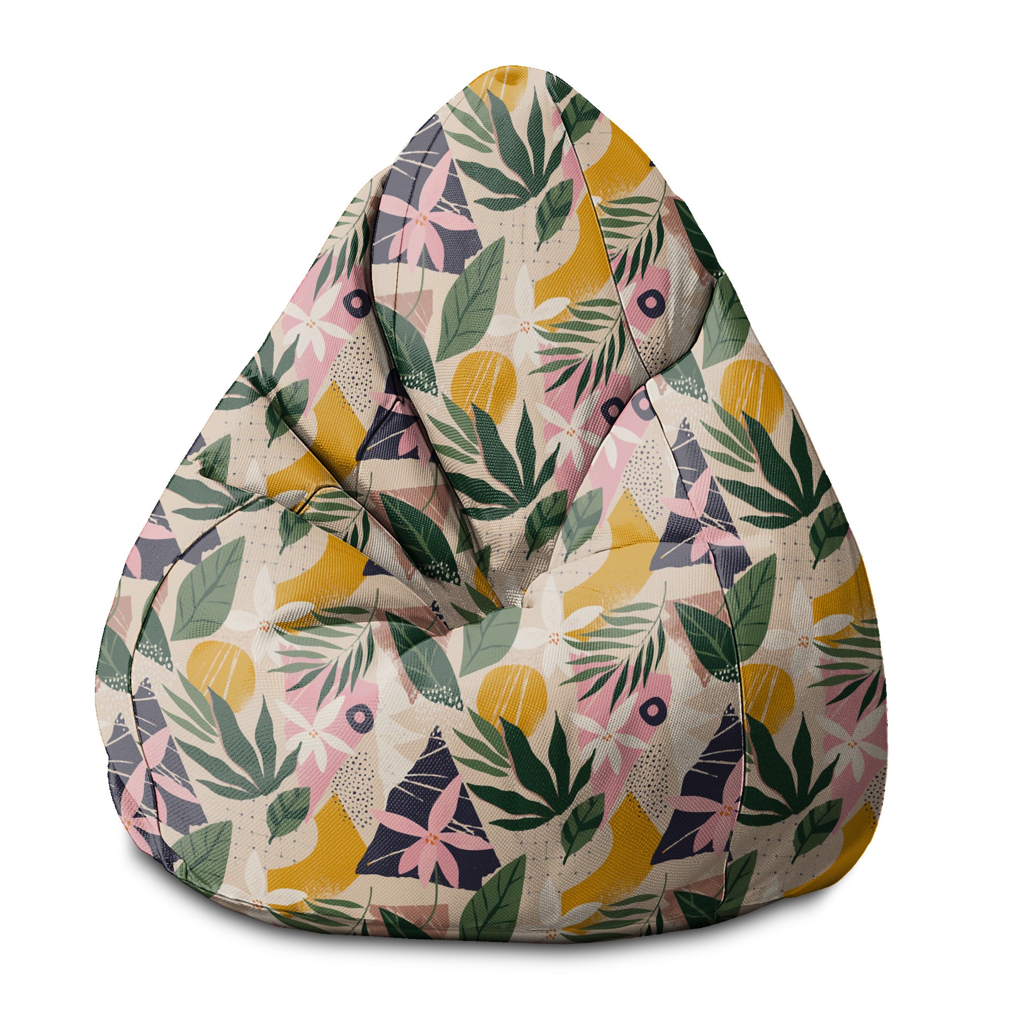 Pearshape Collage Floral Pouf-S-Velvet