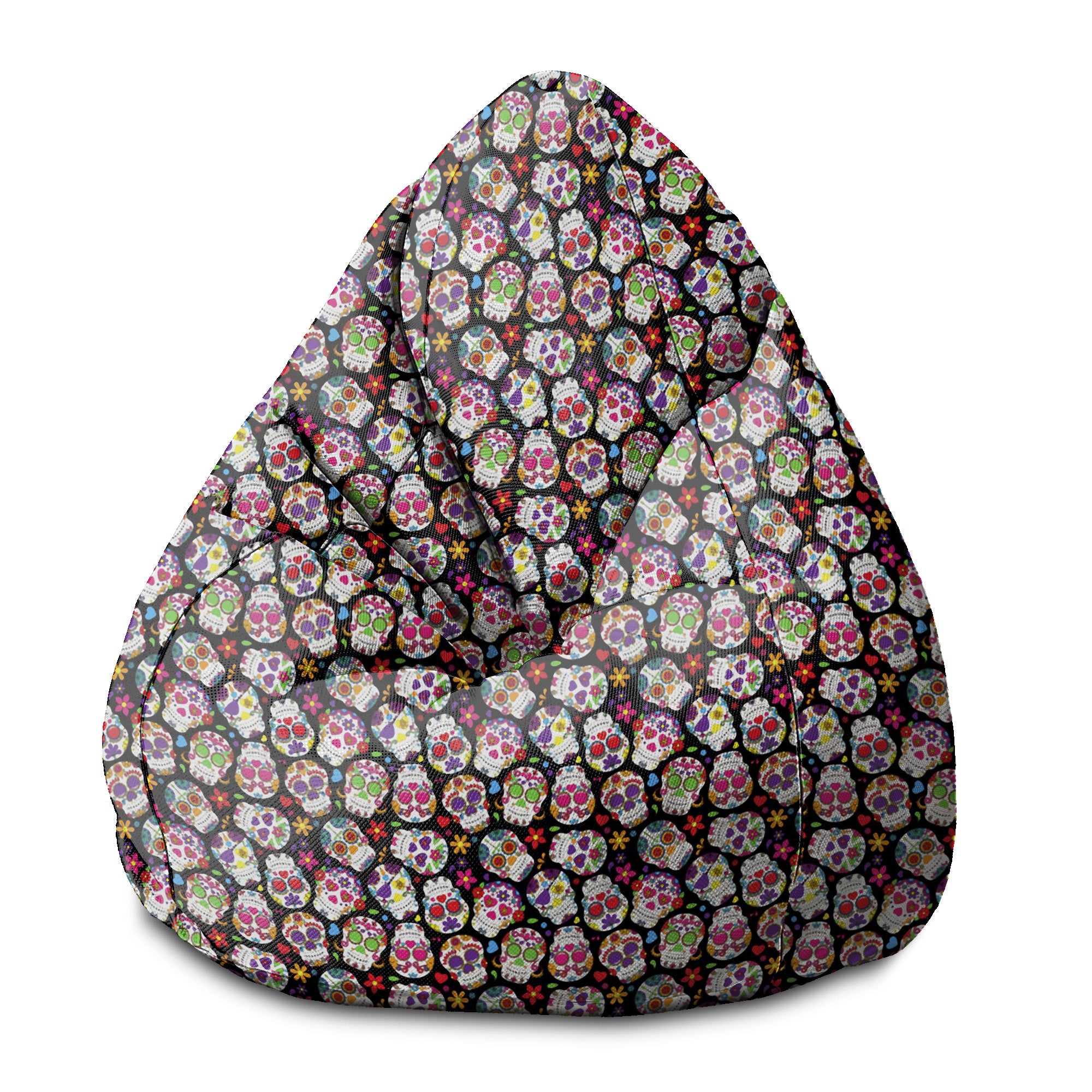 Sedací vak Pearshape Farebná lebka