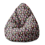 Sedací vak Pearshape Farebná lebka-S-Oxford