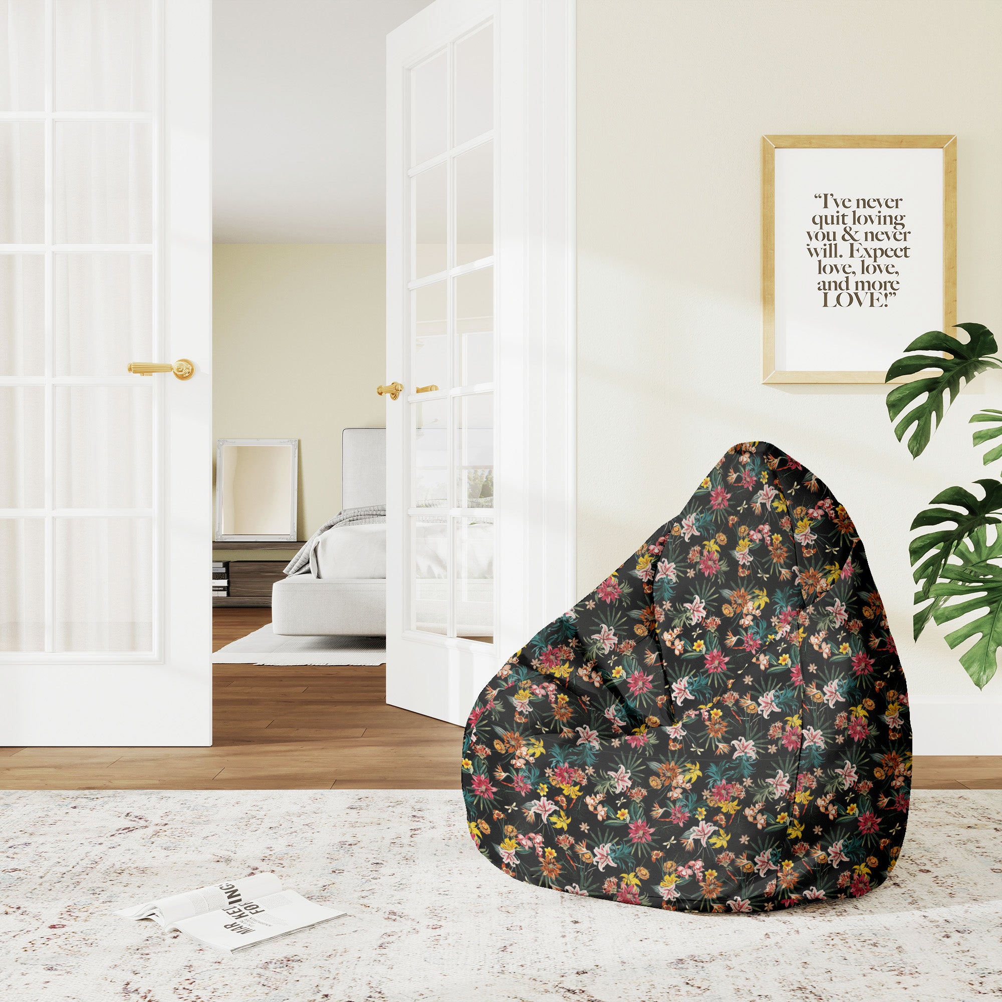 Pearshape Pouf Dark Jungle-M-Oxford