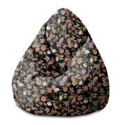 Pearshape Dark Jungle Pattern Pouf