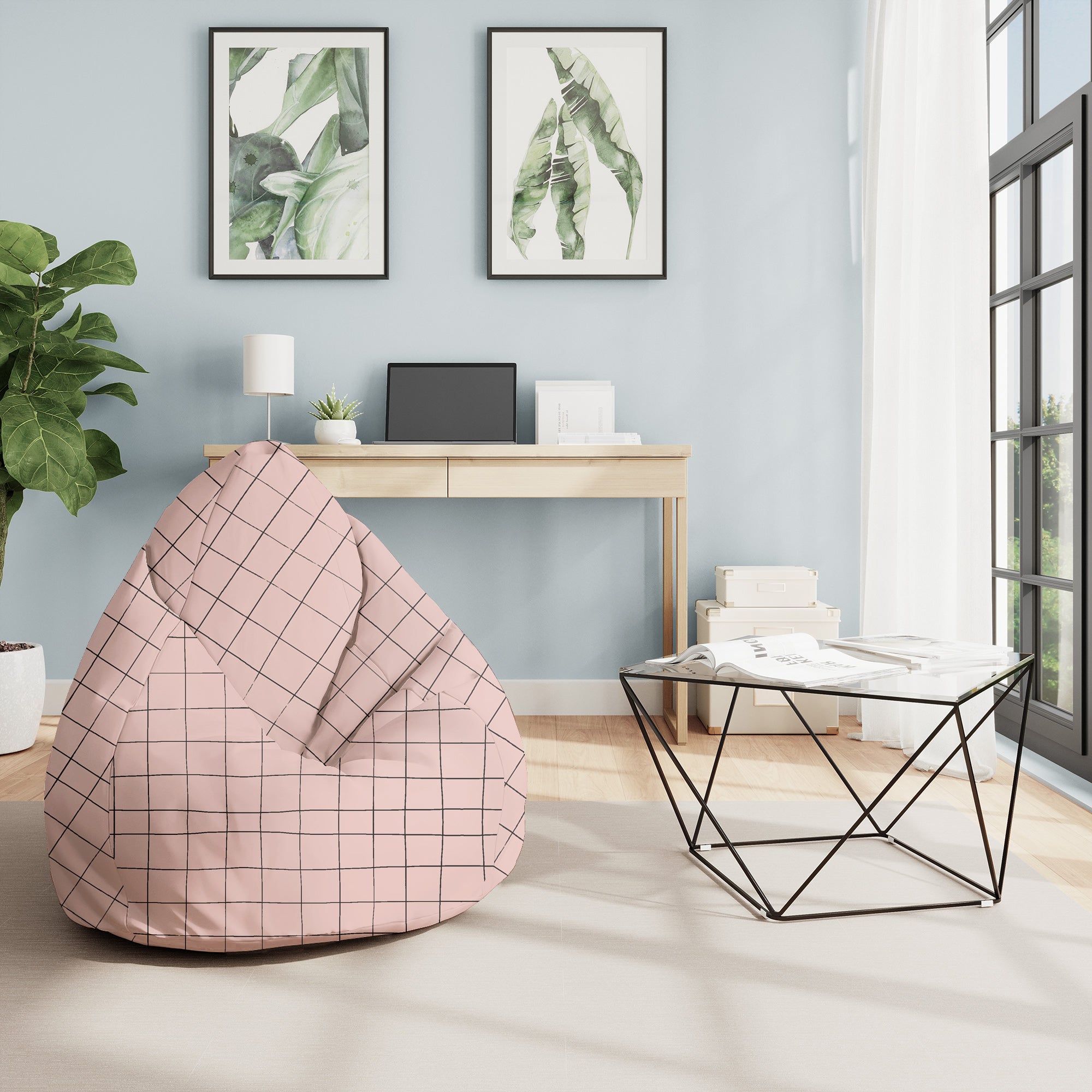 Pearshape Pouf Distorted Pink-M-Velvet