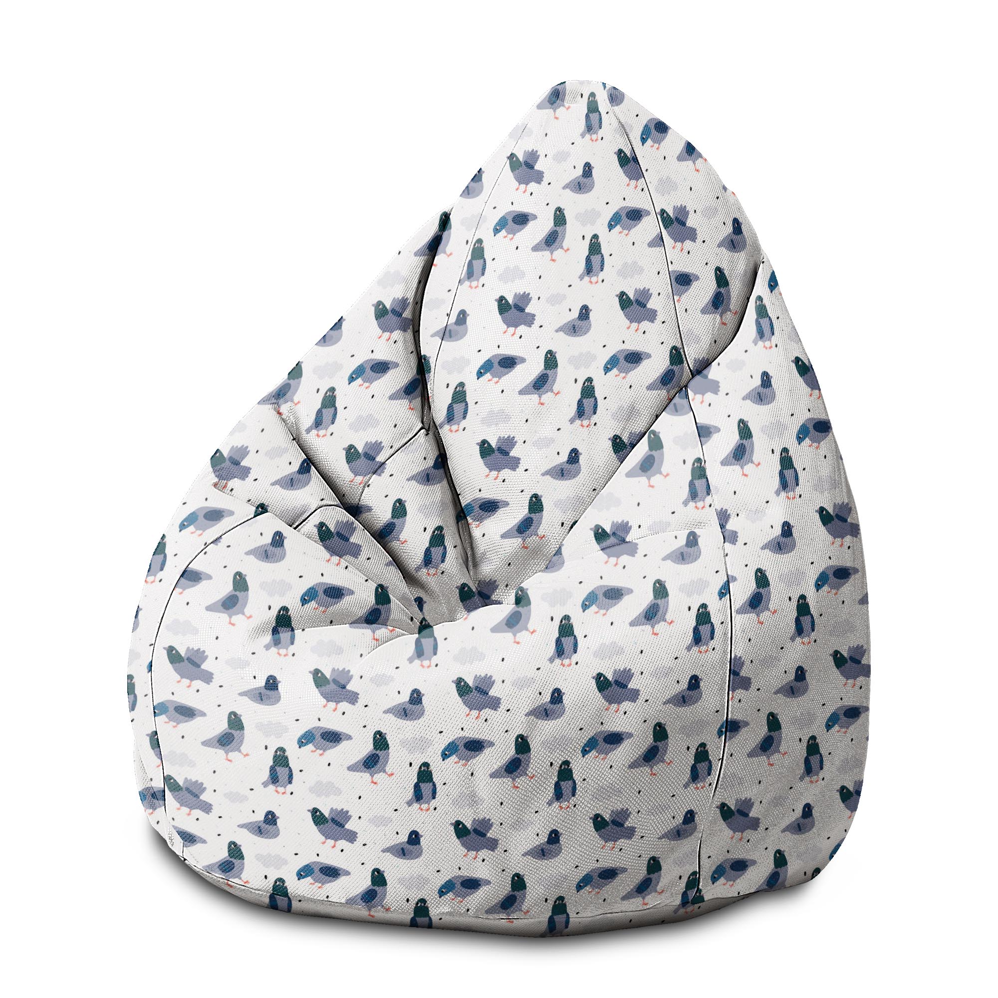 Pearshape Pouf Doves-M-Oxford