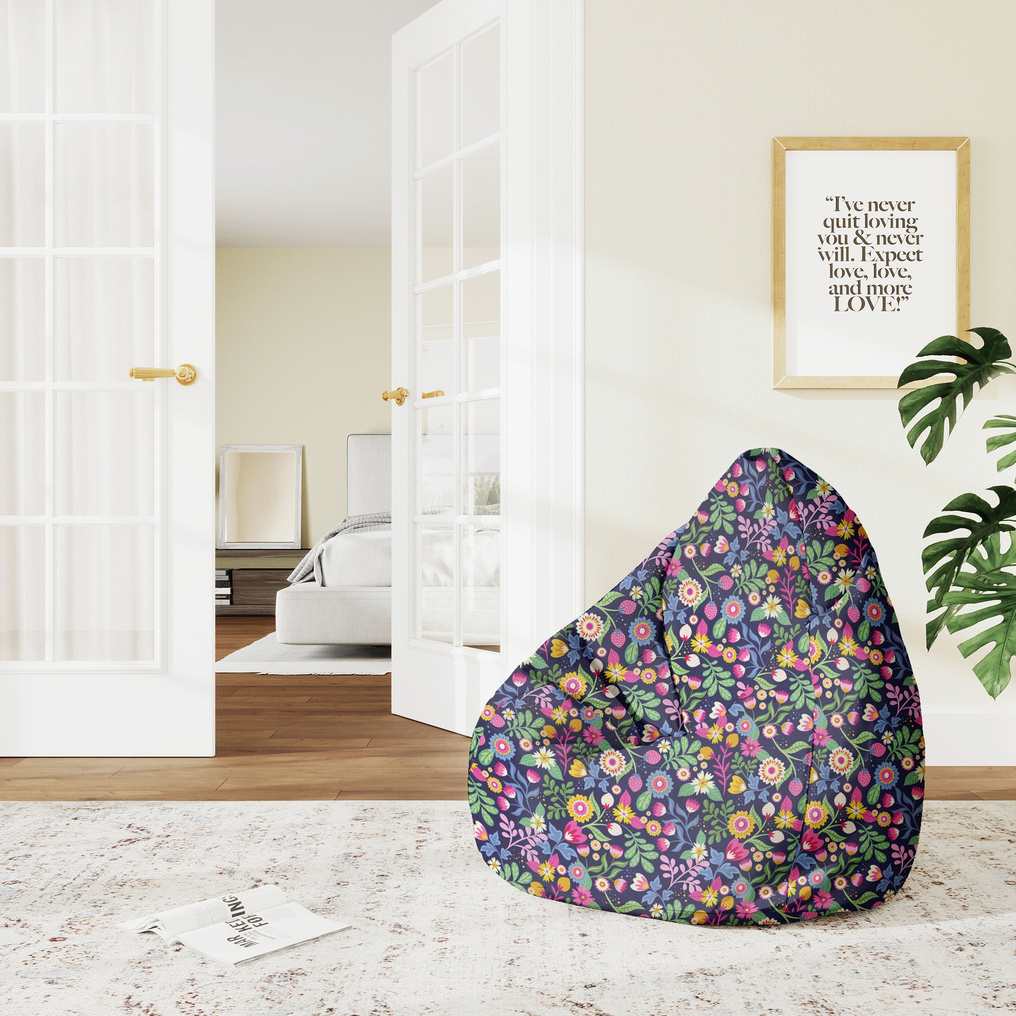 Puf Pearshape Exotic Floral-M-Velvet