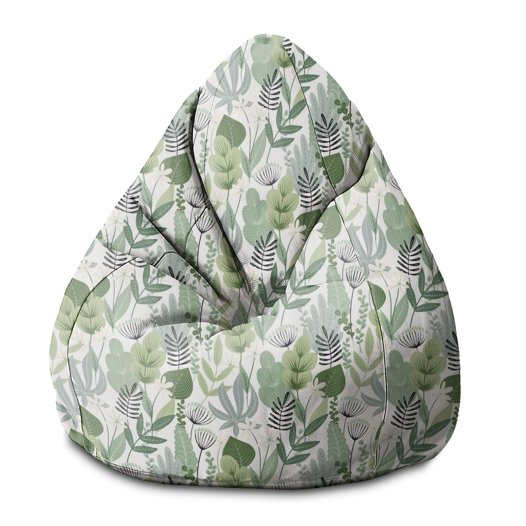 Puf Pearshape Blumen und Gras-S-Oxford