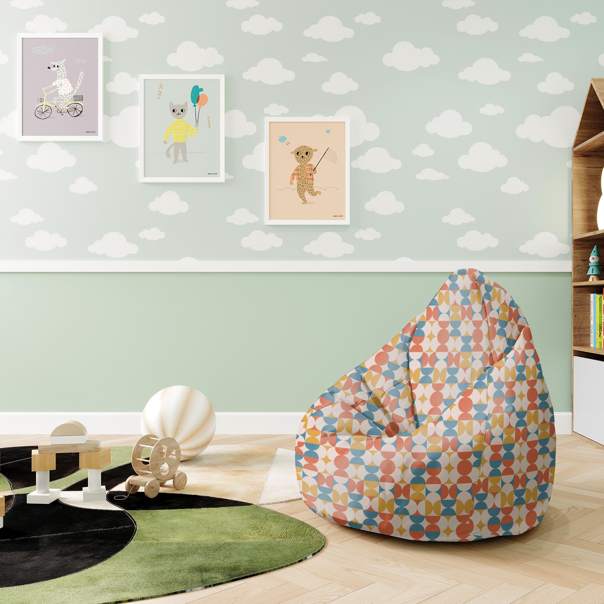 Sedací vak Pearshape Geometric Retro-S-Velvet