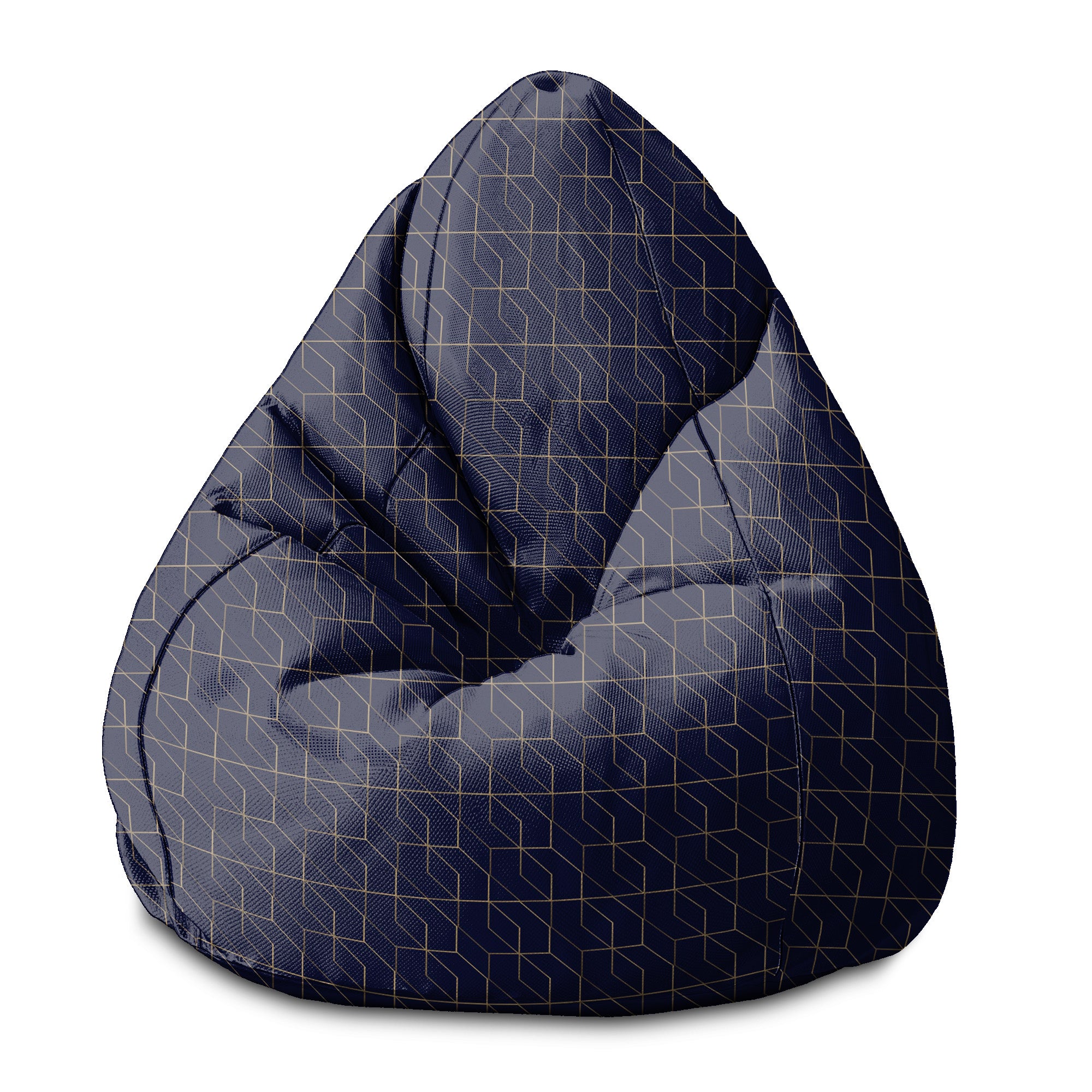 Puf Pearshape Gold Luxury Pattern-S-Velvet