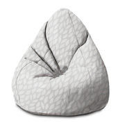 Puf Pearshape Graue Abstrakte Blätter-S-Samt