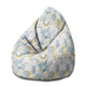 Puf Pearshape Grey Floral Pattern-M-Velvet