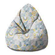 Puf Pearshape šedý s květinovým vzorem S-Oxford