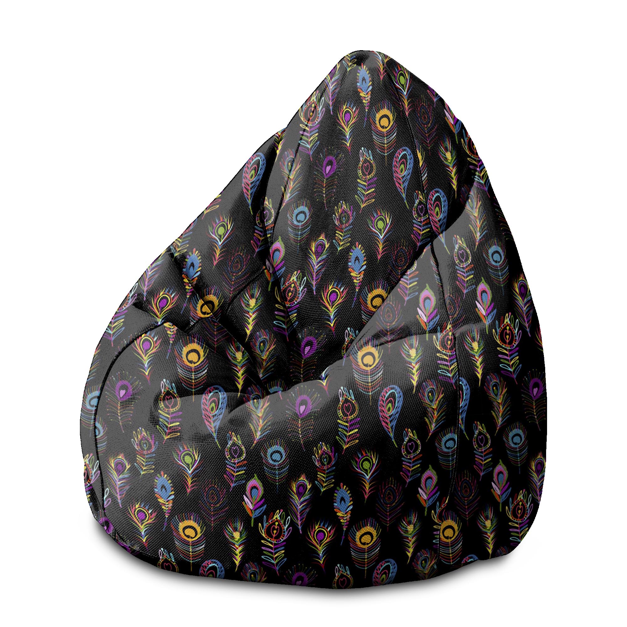 Puf Pearshape Barevné Pávie Oko-S-Velvet