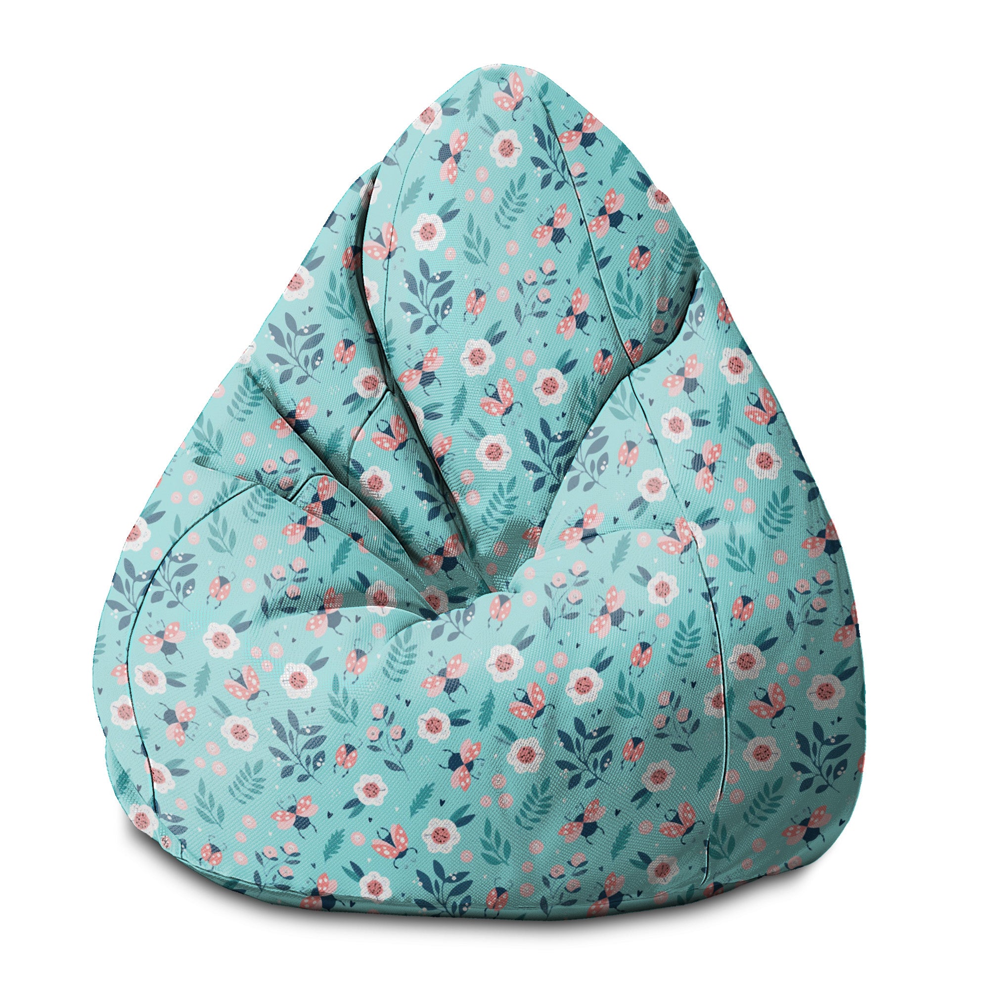 Sedací vak Pearshape Lienky a kvety-S-Oxford