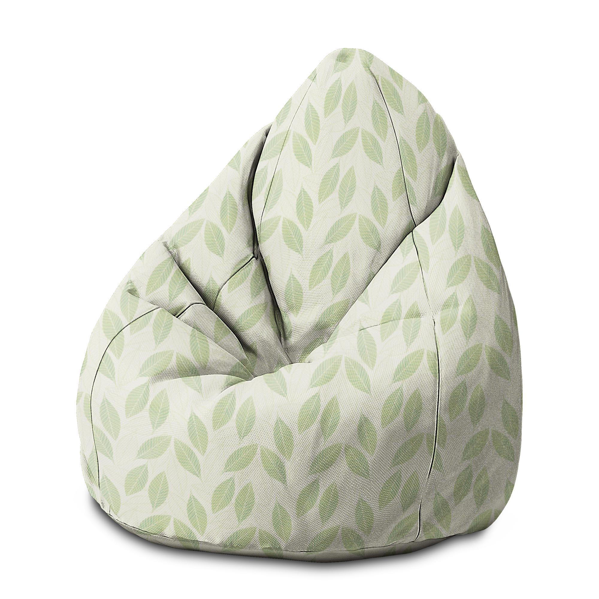 Puf Pearshape Světle zelené listy-S-Velvet