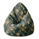 Puf Pearshape Monstera Gold Green-S-Velvet