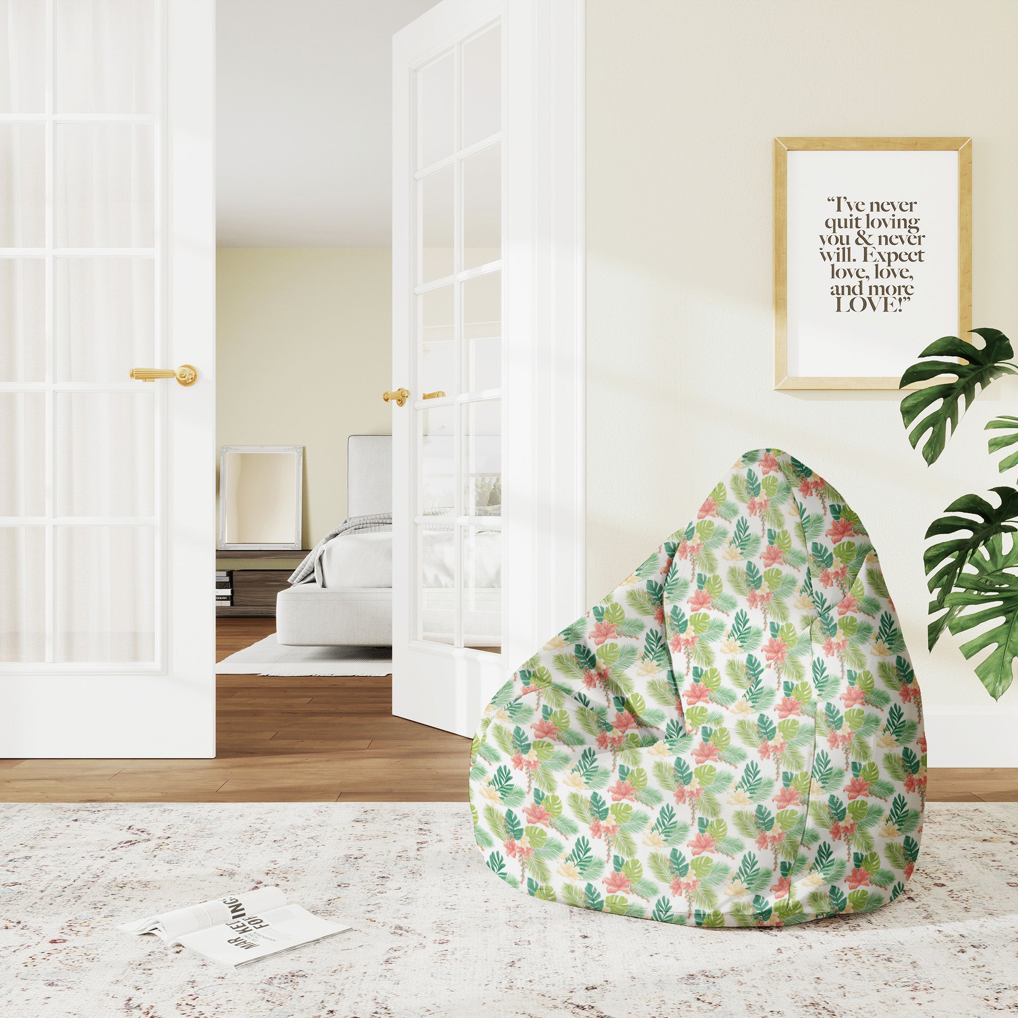 Pearshape Pouf Tropical-M-Oxford