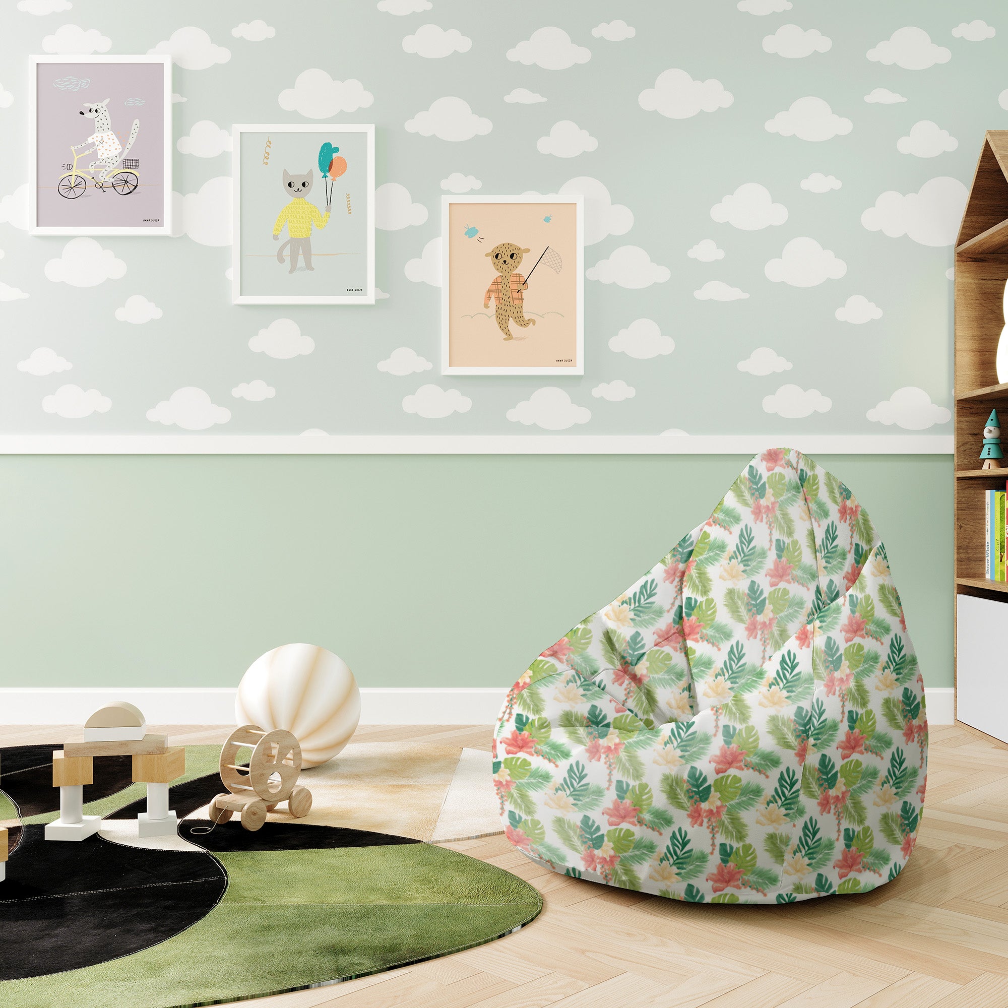 Puf Pearshape Tropical-S-Velvet