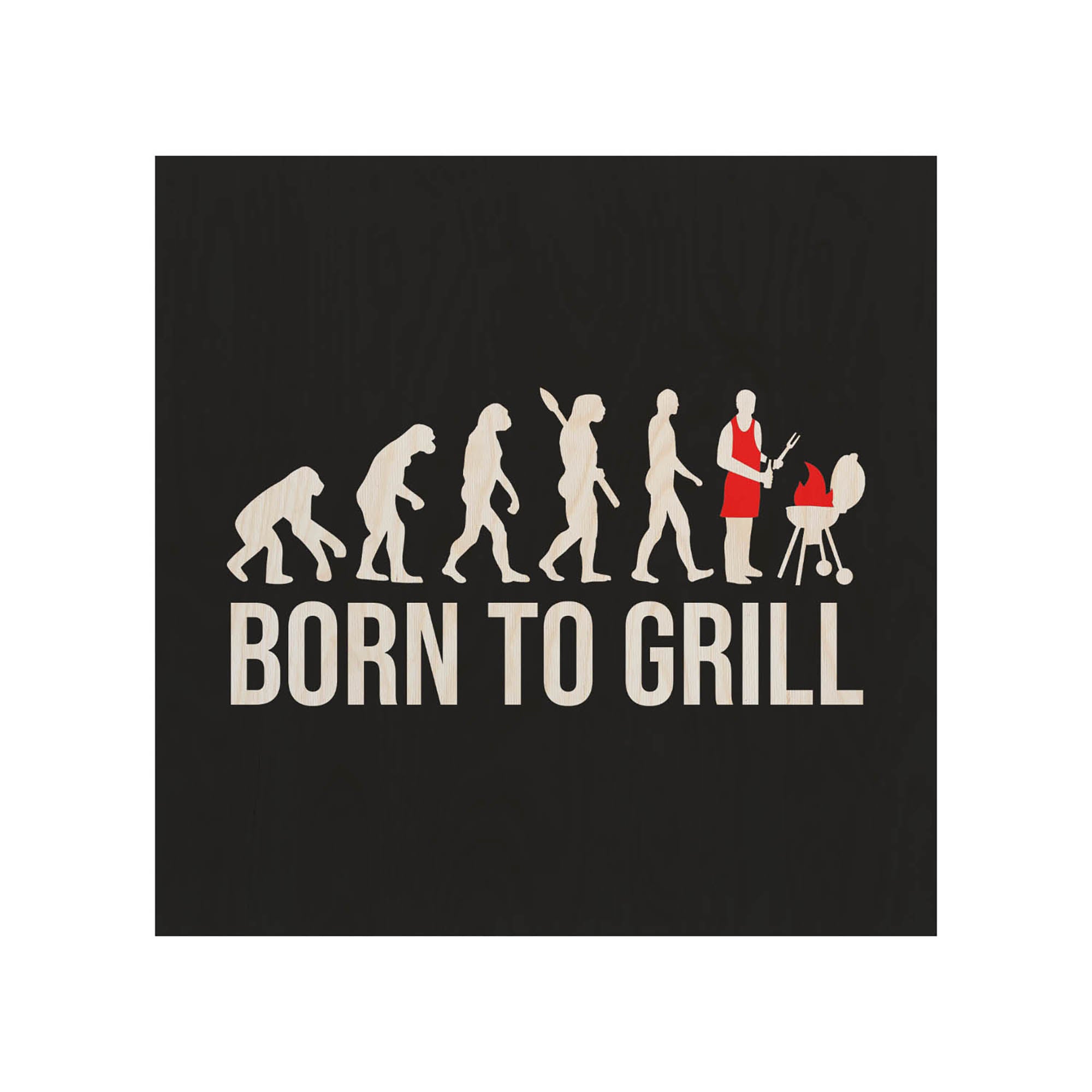 Dřevěný stolek Born To Grill-50x50 CM