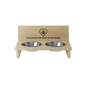 Stojak na miskę dla kota Cats Leaves Paw Prints on our Hearts-M