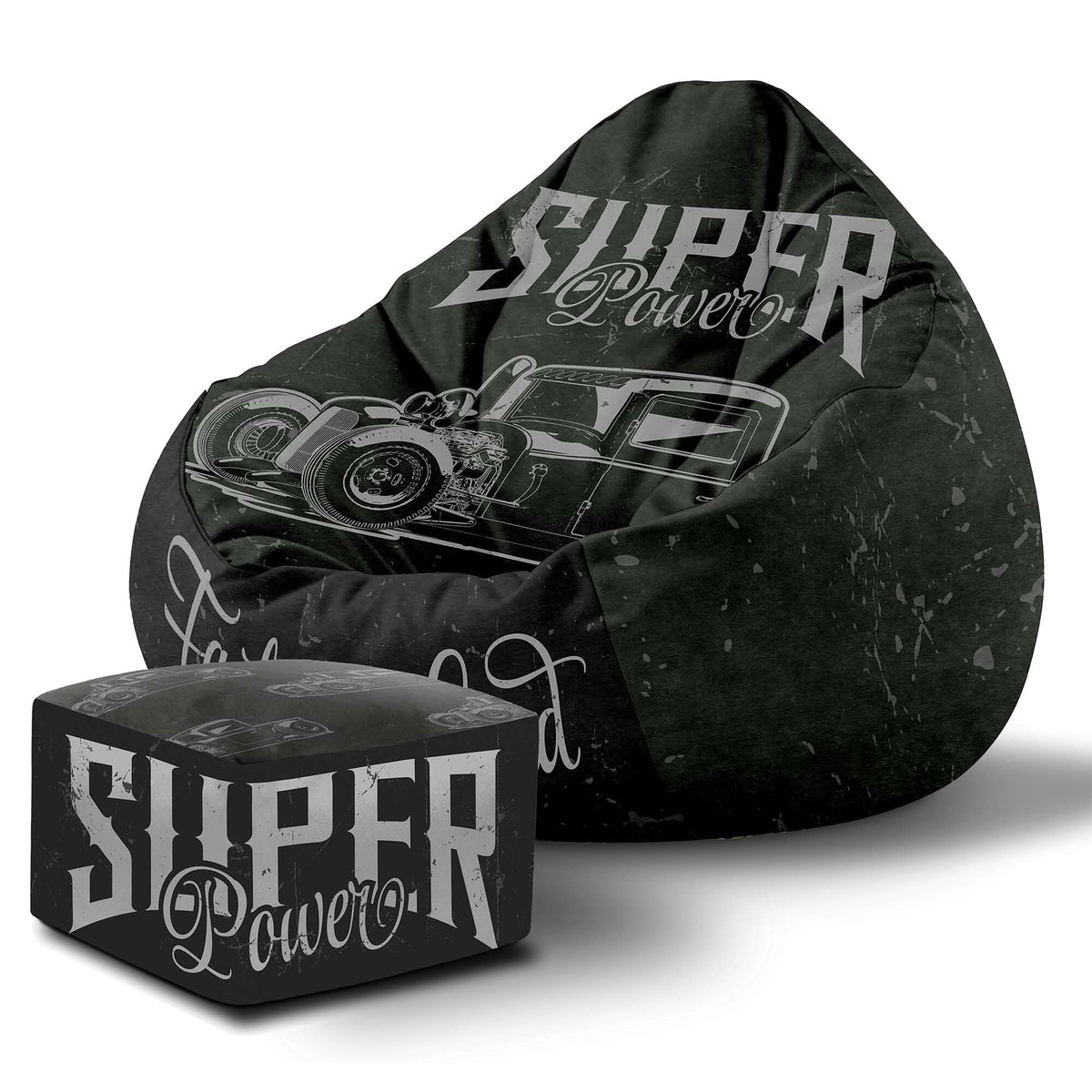 Sedací vak Paradise s podnožkou Super Power-Velvet