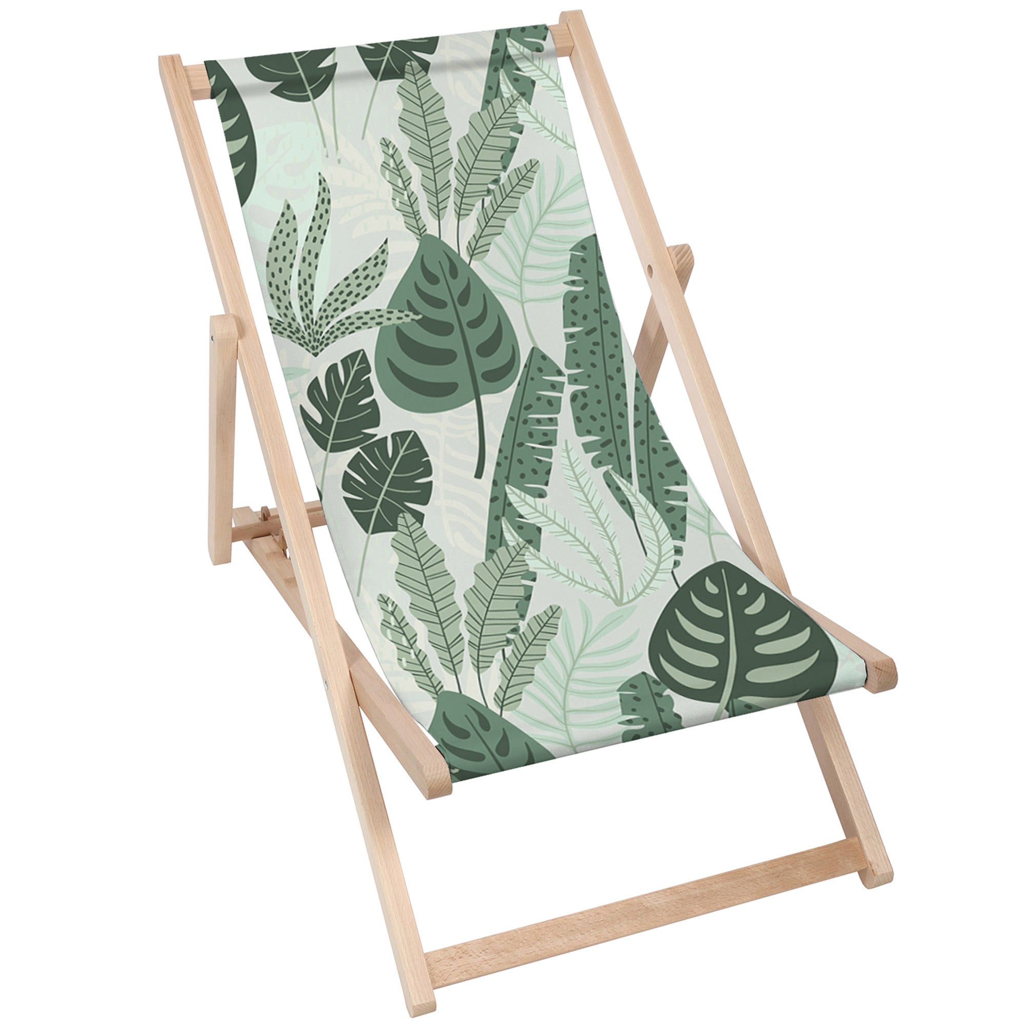 Dřevěné lehátko Tropical Mint Leaves