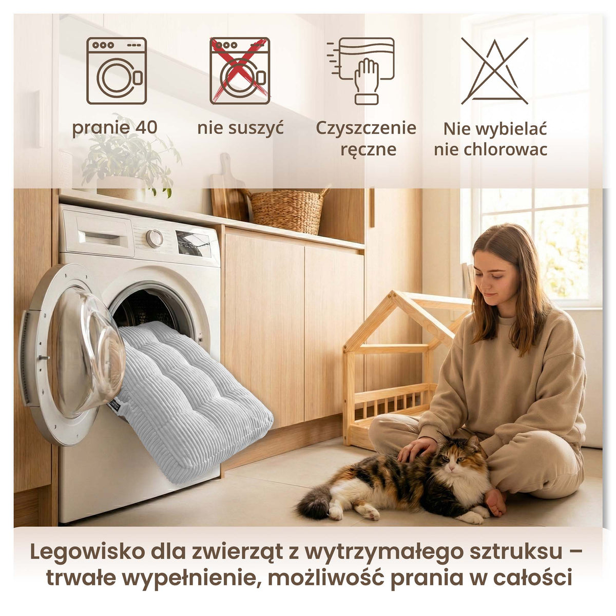 Drewniany Domek dla Zwierząt z Legowiskiem Lapland