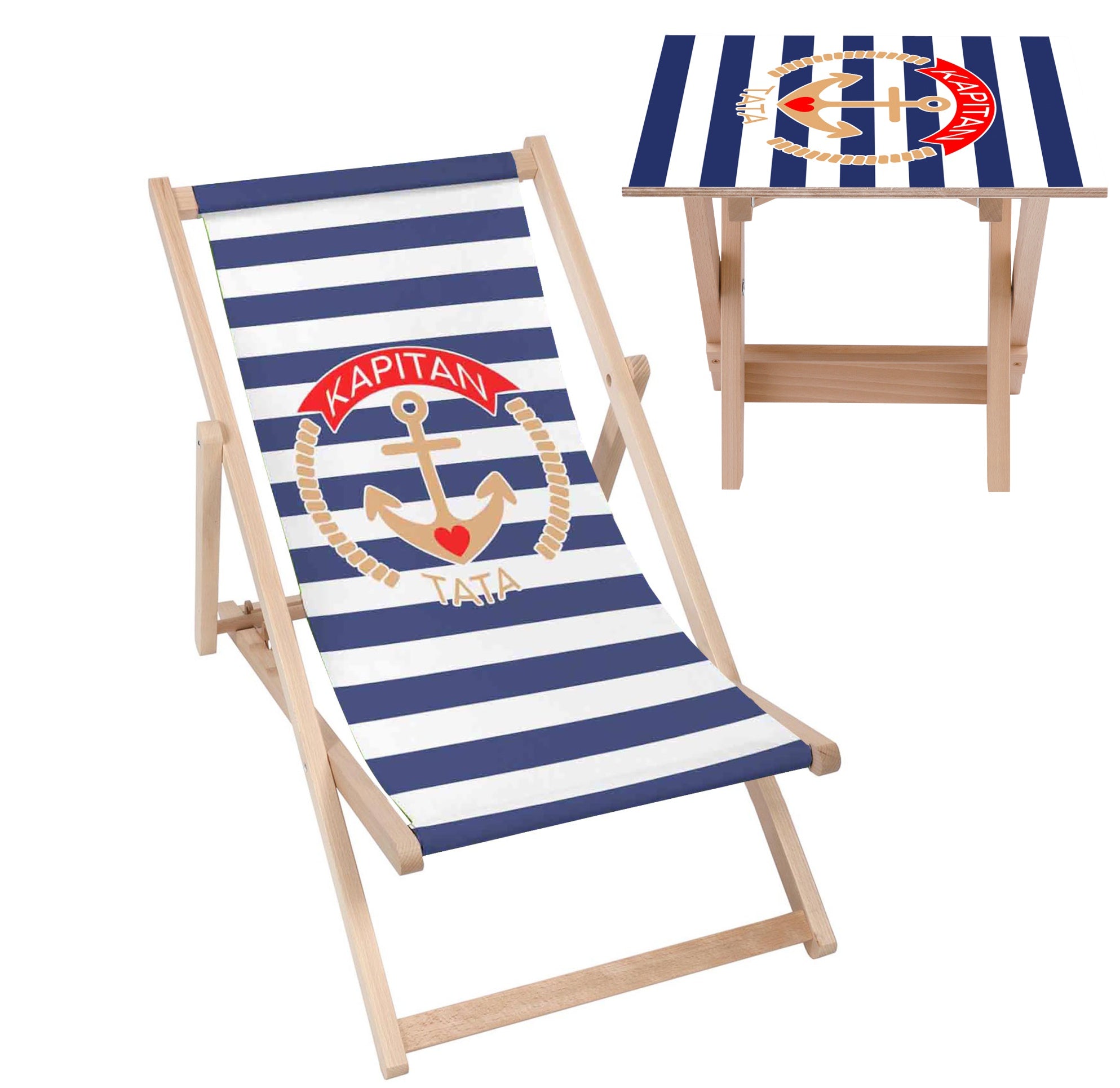 Set Deck Chair and Table Captain Dad