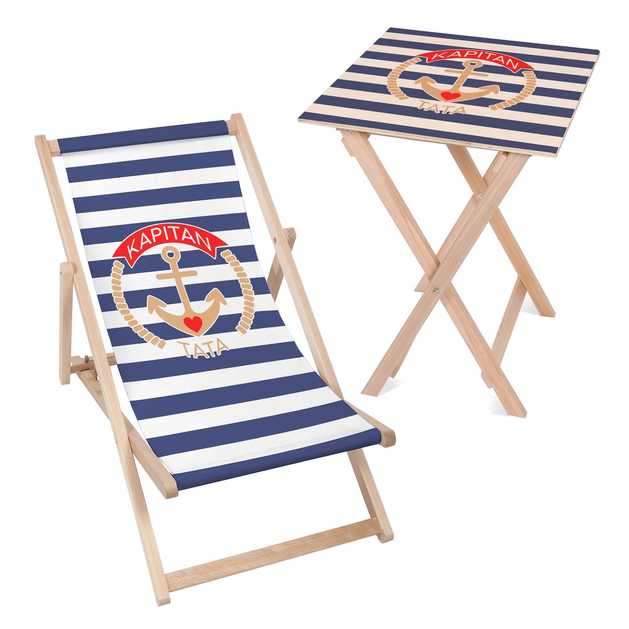 Set Deck Chair and Table Captain Dad