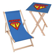 Deck Chair and Table Set Super Dad