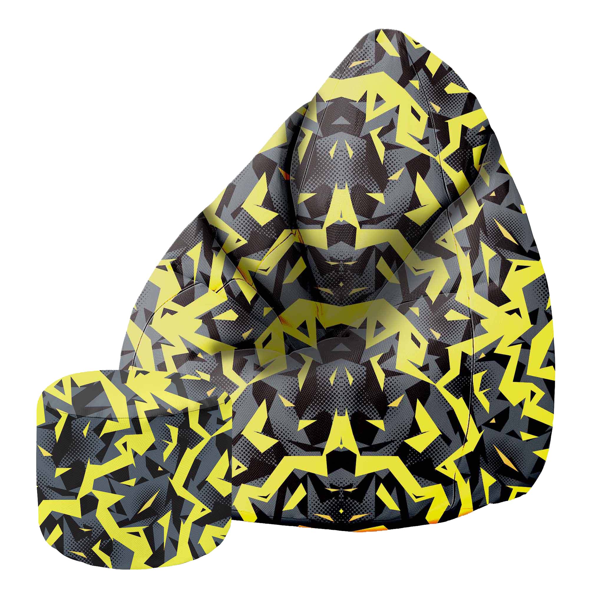 Puf Pearshape z podnóżkiem Abstraction-Velvet