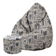 Pearshape Pouf with Footrest Beer-Oxford
