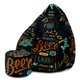 Puf Pearshape s podnožkou Black Beer