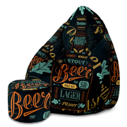 Puf Pearshape z podnóżkiem Black Beer-Velvet