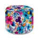 Runder Hocker Fußstütze Big Flowers-Velvet