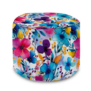 Round pouf footstool Big Flowers-Oxford