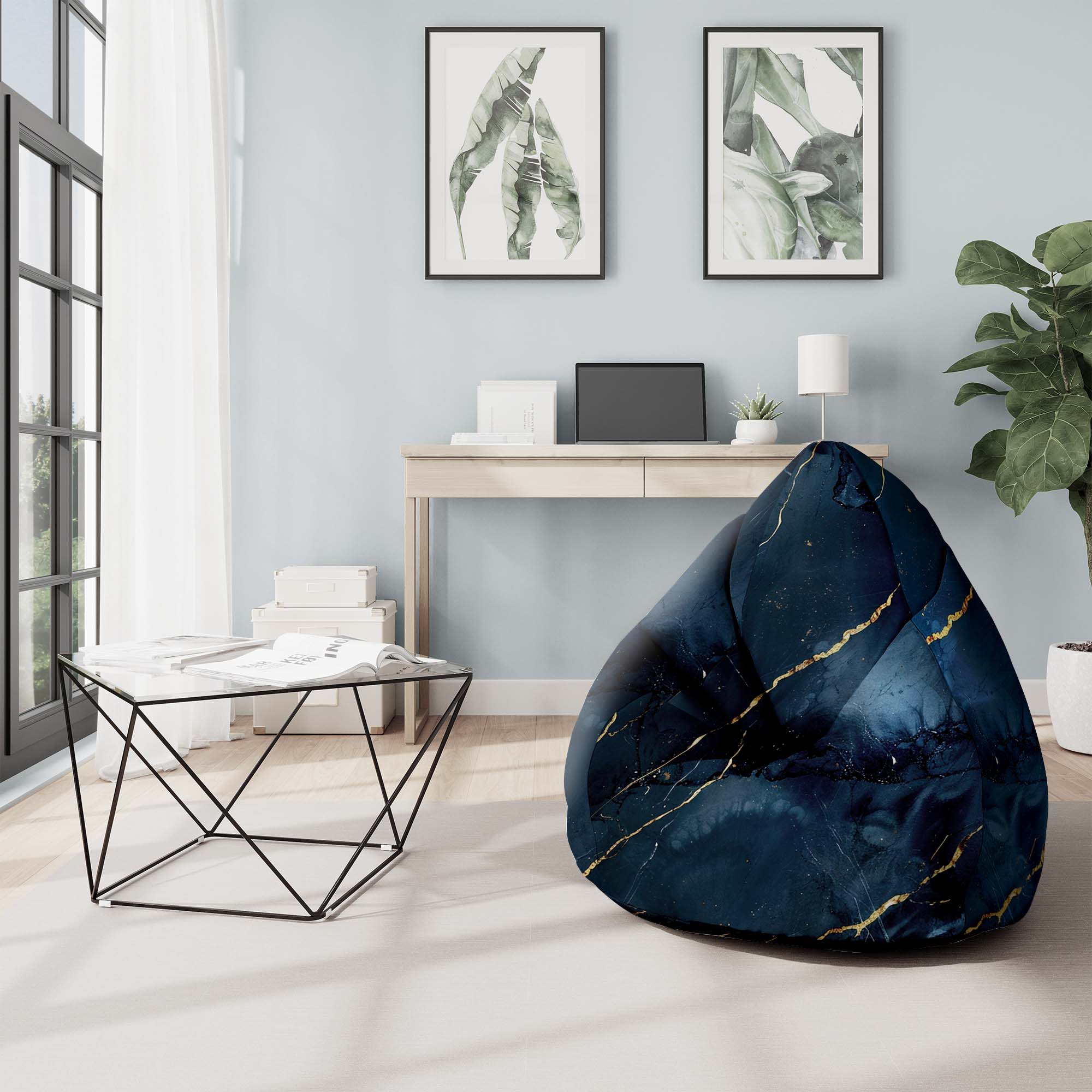Puf Pearshape Black Mystery
