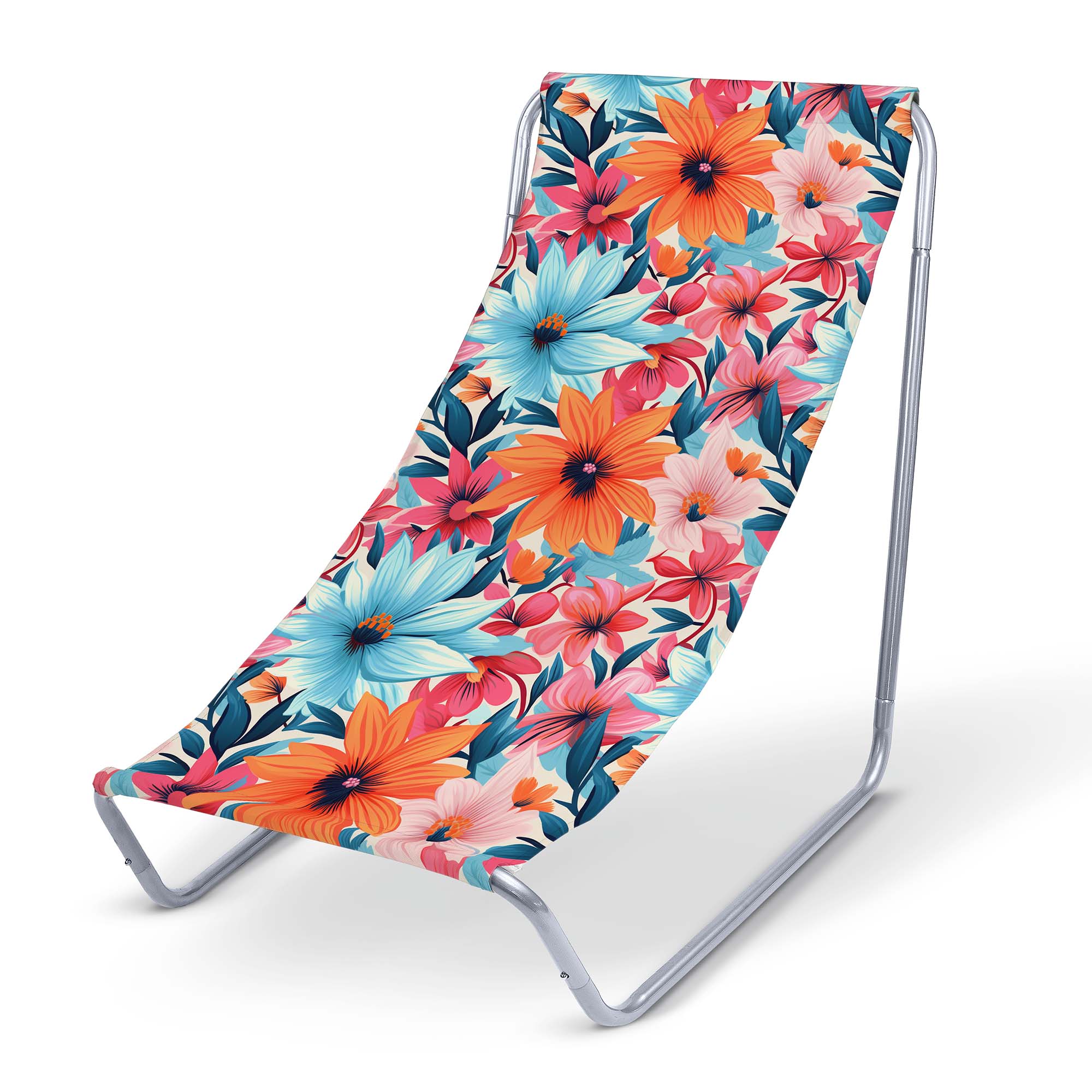 Metallliegestuhl Blüten