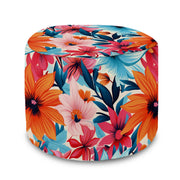 Round pouf footstool Blossoms-Oxford