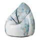 Puf Pearshape modrý elegantní mramor